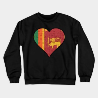 Sri Lankan Jigsaw Puzzle Heart Design - Gift for Sri Lankan With Sri Lanka Roots Crewneck Sweatshirt